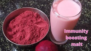 Beetroot Malt Recipe in tamilImmunity Boosting Malt Recipe Energy drink Healthmix powder [upl. by Mecke]