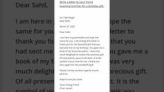 a letter to your friend thanking him for birthday gift letterinenglish leaveaplication [upl. by Hcib]