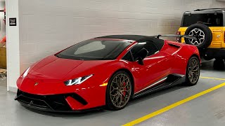 2019 Lamborghini Huracan Performante Spyder  Revs  Walkaround in 4k [upl. by Yggam527]