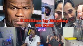 50 Cent tells TraxNYC quotI’m a need that by Mondayquot🤬🫵🏾for using his NameFace 2 sell Duplicate Jewelry [upl. by Nehpets]