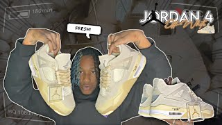 Off White x Jordan 4 Sail On foot review [upl. by Iormina]