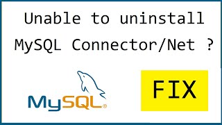 How to uninstall MySQL Connector NET completely [upl. by Curry]