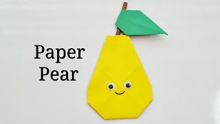 How To Make Paper Pear 🍐  Paper Pear  Diary Of Art  DIY Paper Craft [upl. by Llekcor]