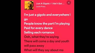 Just A Gigolo  Louis Prima Lyrical Short [upl. by Dumanian320]