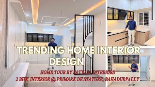 Modern amp Unique 2BHK Home interior design Home tour by Satyam interiors Modular Acrylic kitchen [upl. by Cheng]