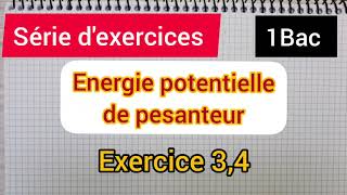 énergie potentielle de pesanteur série dexercices  1Bac [upl. by Chico978]