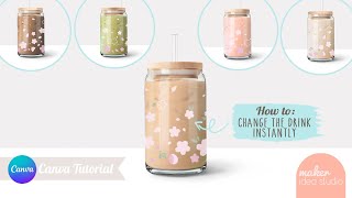 Change the drink instantly Bonus Canva tutorial for Libbey glass rotating mockup [upl. by Aihsekal]