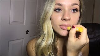 ASMR APPLYING LIPGLOSS W MOUTH SOUNDS [upl. by Abekam]