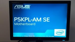 PC ASUS P5KPLAM SE Retro START Up Sounds amp BIOS [upl. by Doone]