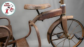 Epic Vintage Tricycle Restoration Reviving the Most Extremely Rusty Tandem Trike [upl. by Eladal928]