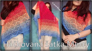 Háčkovaná šatka MerryCrocheted Shawl Merry automatic translate subtitles [upl. by Brader]