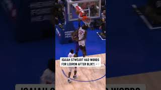 ISAIAH STEWART BLOCKS 🚫 LEBRON JAMES 😳 nba shorts [upl. by Garin]