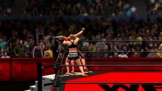 Rowdy Ronda Rousey vs Gina Carano in WWE 2K14 [upl. by Honan161]