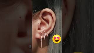 Top Ear Piercing ideas shorts piercing earrings song trending [upl. by Tomkin17]