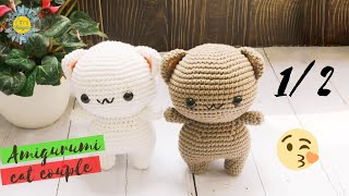 071  Amigurumi Peach and Goma Crochet Pattern 12  Valentines Day Gifts Crochet  Ami Saigon [upl. by Bab]