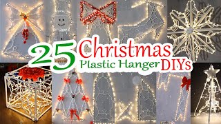 25 DIY Christmas Decoration Ideas with Plastic Hanger  Christmas 2024 [upl. by Anelegna]