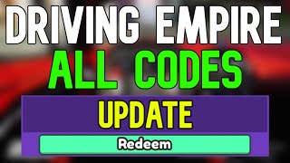 New Driving Empire Codes  Roblox Driving Empire Codes January 2024 [upl. by Arhna]