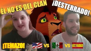 🦁 ESPAÑOLES REACCIONAN a DESTERRADO del Rey León 2 🦁  DOBLAJE INGLÉS vs LATINO vs ESPAÑOL [upl. by Niles]