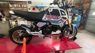 2022 grom LeoVince dual high mount lv10 exhaust Unboxing installation and making work on street [upl. by Ilona]