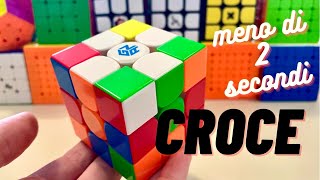 CUBO DI RUBIK Come fare la CROCE IN MENO DI 2 SECONDI CFOP fridrich intermedioavanzato [upl. by Perla]