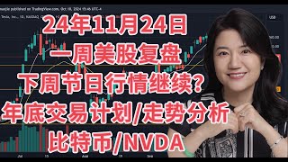 11月24日一周美股复盘，下周节日行情爆发？年底交易计划；SPY标普500指数QQQ纳斯达克IWM罗素走势技术分析；比特币BTCUSD关键点位及注意事项；英伟达NVDA躺平？目前仓位更新等 [upl. by Darton]