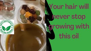 Diy Ayurvedic hair growth oil recipe herbal infused oil stimulate hair growth [upl. by Kaslik548]