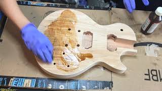 Spalted Maple Top Les Paul Guitar DIY Kit Project Part 1 [upl. by Anaitak]