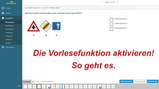 Fahrschulcard  die Vorlesefunktion aktivieren so geht´s  Lernen für den Führerschein  Fahrschule [upl. by Eniamat9]