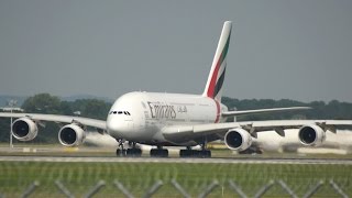 Emirates Airbus A380861 A6EDJ departure at Munich Airport Abflug München Flughafen [upl. by Ellersick]