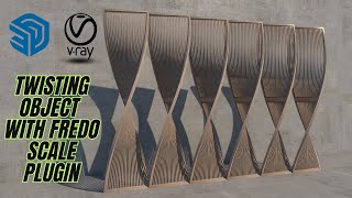 Twisting object with fredo scale plugin  Sketchup  Vray render setting [upl. by Sinegold]