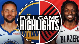 WARRIORS Dominate TRAIL BLAZERS in Thrilling Matchup [upl. by Beffrey]