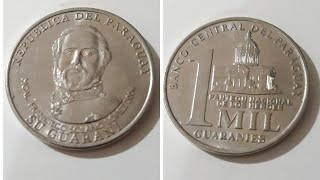 Moeda 1 mil guaranies paraguay [upl. by Anohsal477]