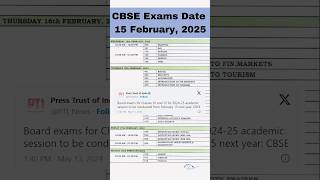 CBSE Exam Date Sheet 2025 Out  CBSE Board Exam 2025  CBSE 10th 12th Exam Date  CBSE News cbse [upl. by Ellak100]