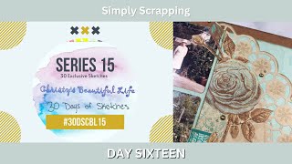 30dscbl15 Day Sixteen  A sketch by Aprilynne Bishop Barrett  A Scrapbook Layout Process Video [upl. by Cannell]