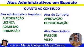 Atos Administrativos em Espécie  Quanto ao conteúdo  Aula 4  Parte 9 [upl. by Jaban332]