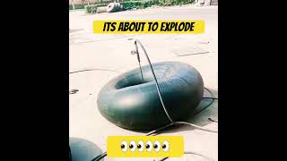 Exploding Tire automobile tires construction farming car truck otr excavator tiktok [upl. by Lamb657]