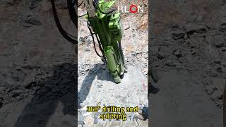 360° Allinone hydraulic rock splitter and rock drill  360° rotation for drilling and splitting [upl. by Brainard]