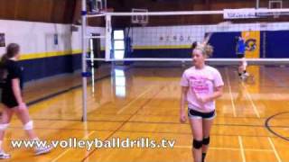 Volleyball Outside Hitter Drill Transition to approach [upl. by Ynnaf]