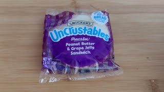 Smuckers Uncrustables Peanut Butter and Grape Jelly Sandwich REVIEW  costco Finds [upl. by Nyvlem327]