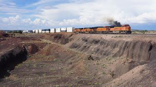 Smoky BNSF EMD Roars past the Sinkhole [upl. by Cas254]