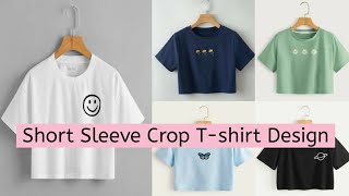 Short Sleeve Crop Tshirt Design  Crop Tshirt For Jeans [upl. by Vanny844]