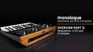 Korg monologue Video Overview Part 3 Modulation LFO Envelope [upl. by Nerrot539]