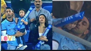 Alia Bhatt Ranbir with daughter Raha kapoor enjoying football match in stadium in matching jersey [upl. by Saree336]