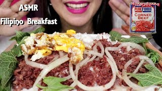 ASMR Filipino Breakfast Corned Beef Eating No Talking Mukbang [upl. by Saimerej]