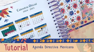 Paso a Paso Agenda Directiva Escolar 2024  2025 temática Mexicana [upl. by Veejar]