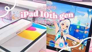 💫 unboxing the 10th gen ipad  accessories  some gaming ✦ [upl. by Sarkaria]