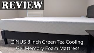 ZINUS 8 Inch Green Tea Cooling Gel Memory Foam Mattress Review [upl. by Weber]