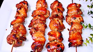 Honey Garlic Baked Chicken Thighs Skewers Recipe [upl. by Akemad]