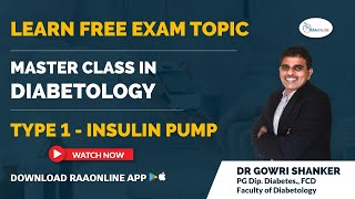 Diabetology  Type 1 Insulin pump  By Dr Gowri Shanker  Raaonline type1diabetes insulinpump [upl. by Sylvanus]