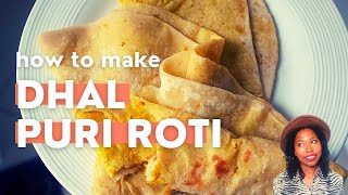 How to make roti  trinidad and guyanese style  caribbean dhal puri roti recipe [upl. by Season]